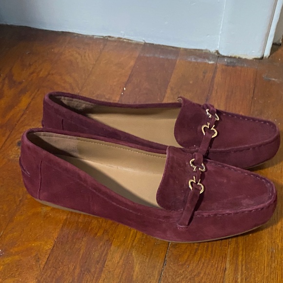 Kate Spade Deep Red Suede Loafers - Picture 4 of 9